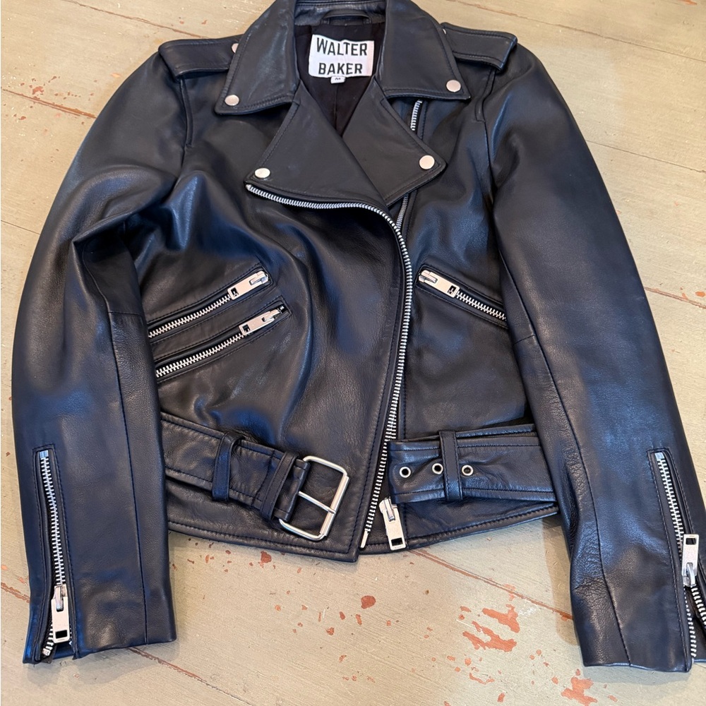 Like-New Walter Baker Black Leather Jacket
